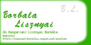 borbala lisznyai business card