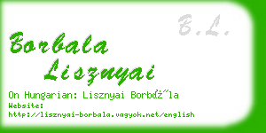 borbala lisznyai business card